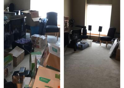 Living Room Organizing Before and After